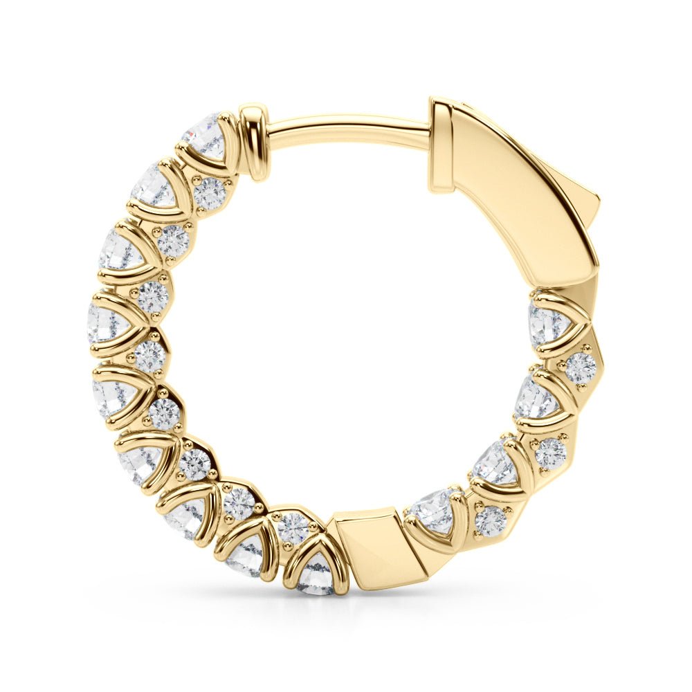 1.06CTW 14K Round Cut Inside - Out Diamond Hoop Earrings - Hoop Earrings - Design Jewellers Edmonton