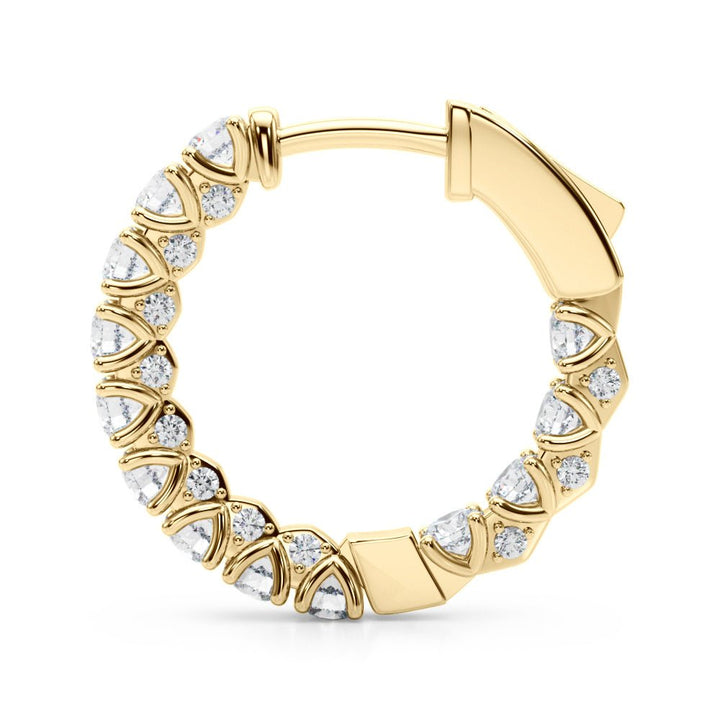 1.06CTW 14K Round Cut Inside - Out Diamond Hoop Earrings - Hoop Earrings - Design Jewellers Edmonton