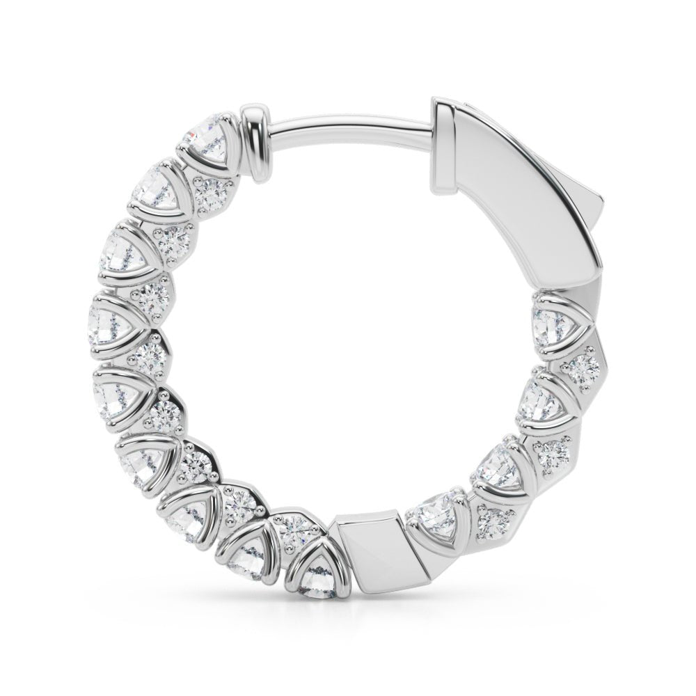 1.06CTW 14K Round Cut Inside - Out Diamond Hoop Earrings - Hoop Earrings - Design Jewellers Edmonton