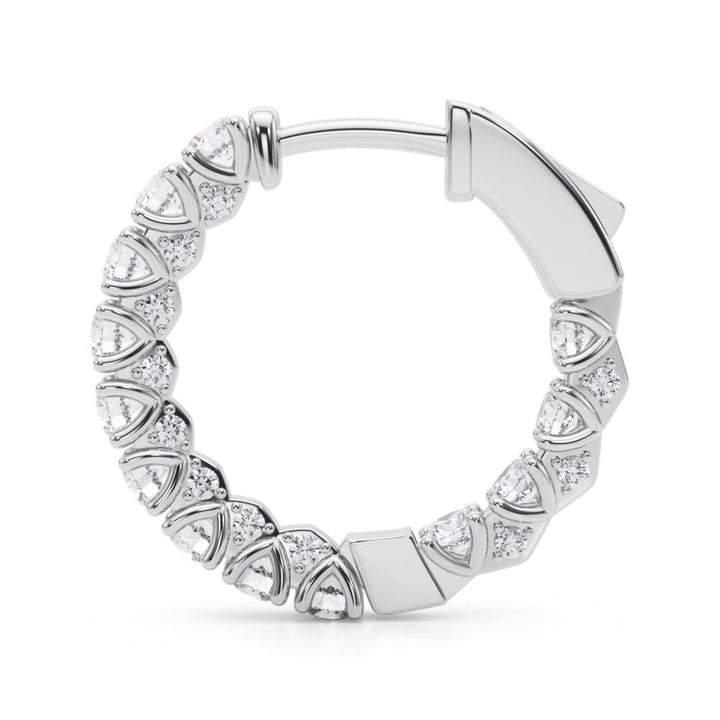 1.06CTW 14K Round Cut Inside - Out Diamond Hoop Earrings - Hoop Earrings - Design Jewellers Edmonton