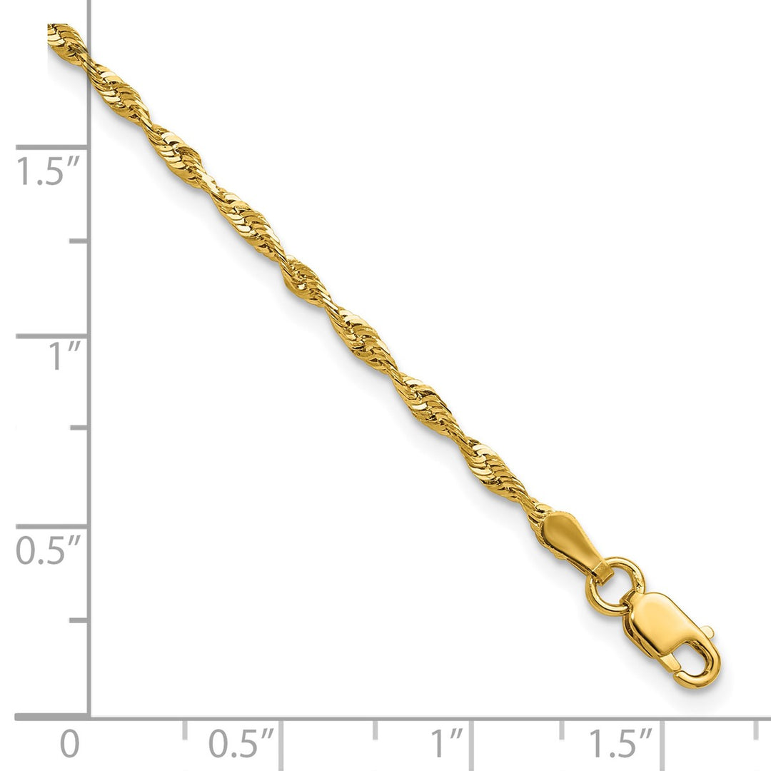 Gold 2mm Rope Chain, 10