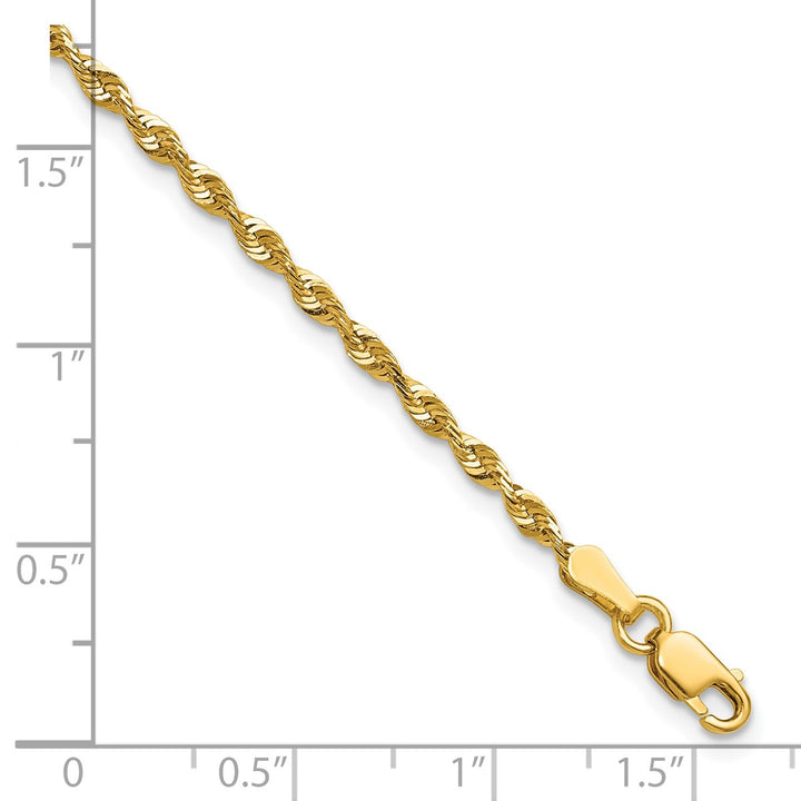 Gold 2.25mm Rope Chain, 10"