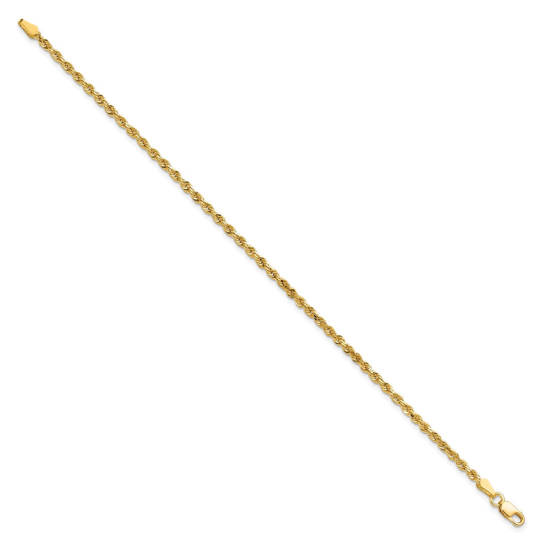 Gold 2.25mm Rope Chain, 10