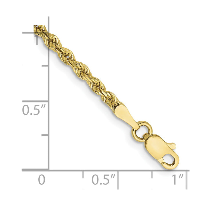 Gold 2.25mm Rope Chain, 10"