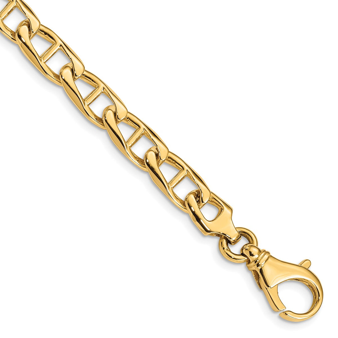 Gold 7mm Anchor Bracelet, 8"