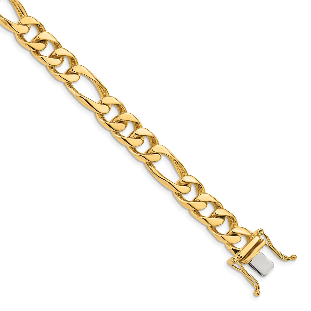Gold 9mm Figaro Bracelet, 8"