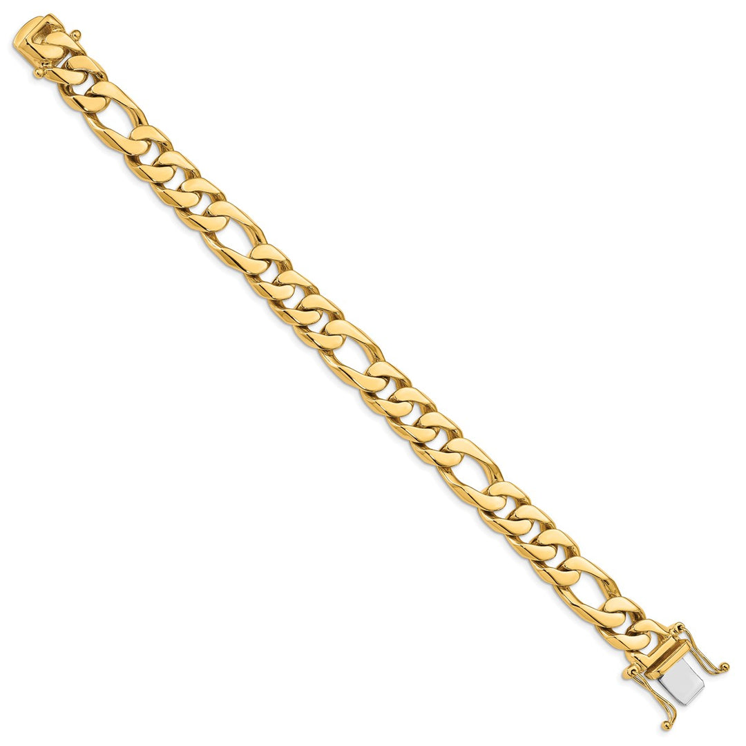 Gold 11mm Figaro Bracelet, 8