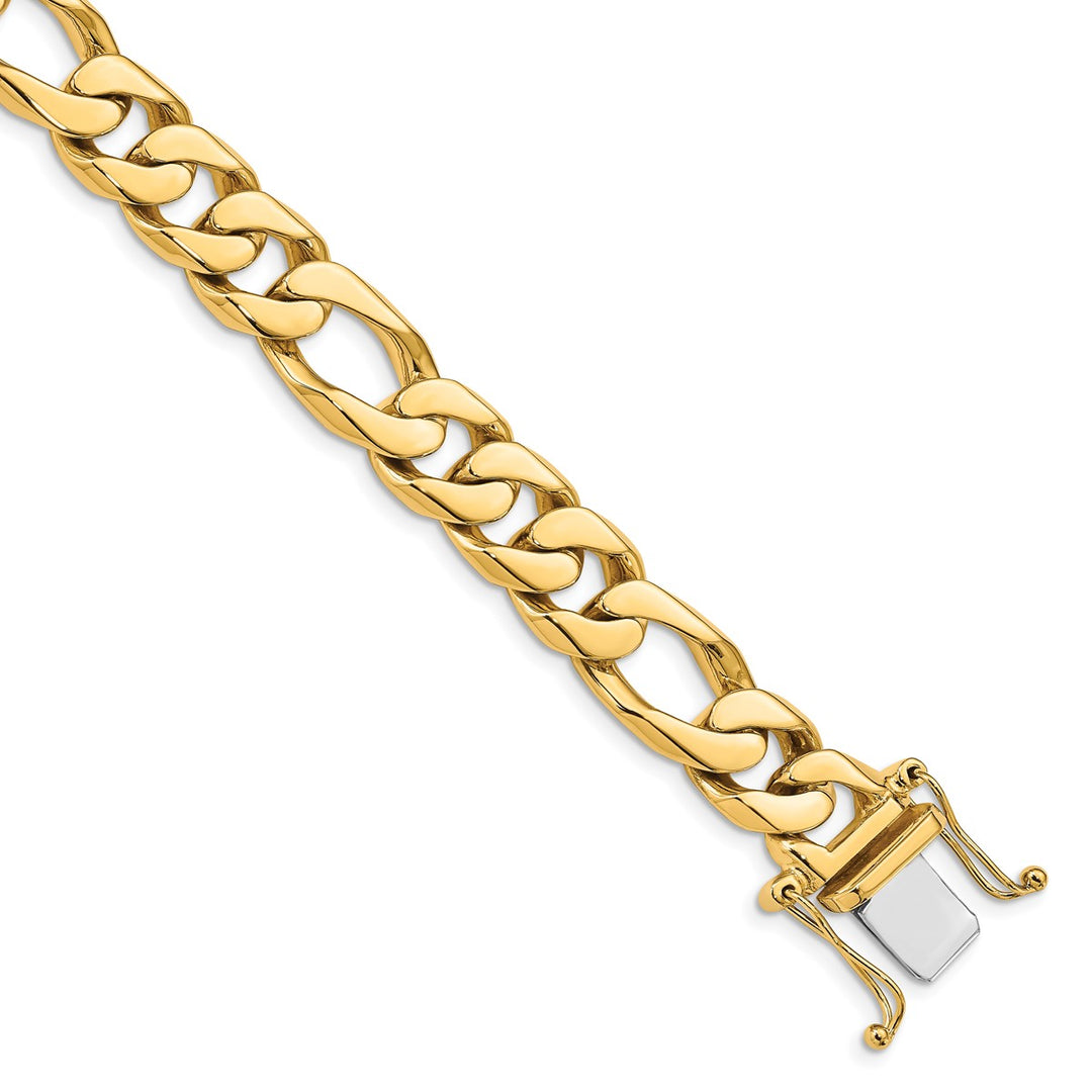 Gold 11mm Figaro Bracelet, 8"