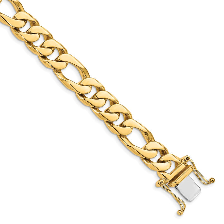 Gold 11mm Figaro Bracelet, 8"