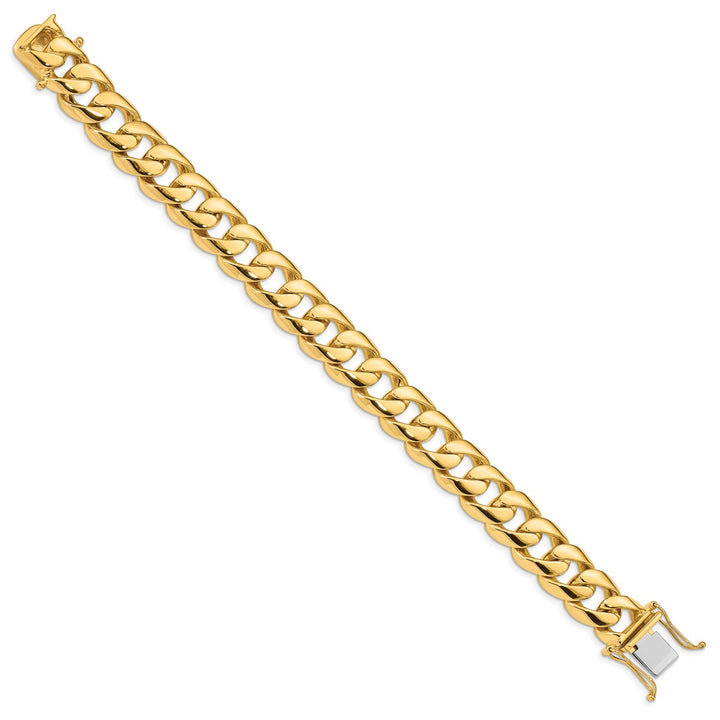 Gold 13.4mm Curb Bracelet, 8"