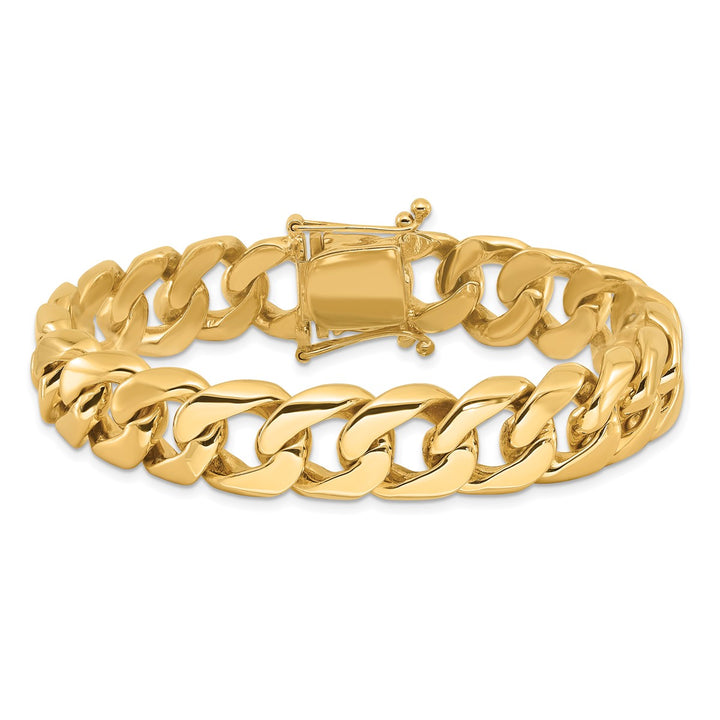 Gold 13.4mm Curb Bracelet, 8"