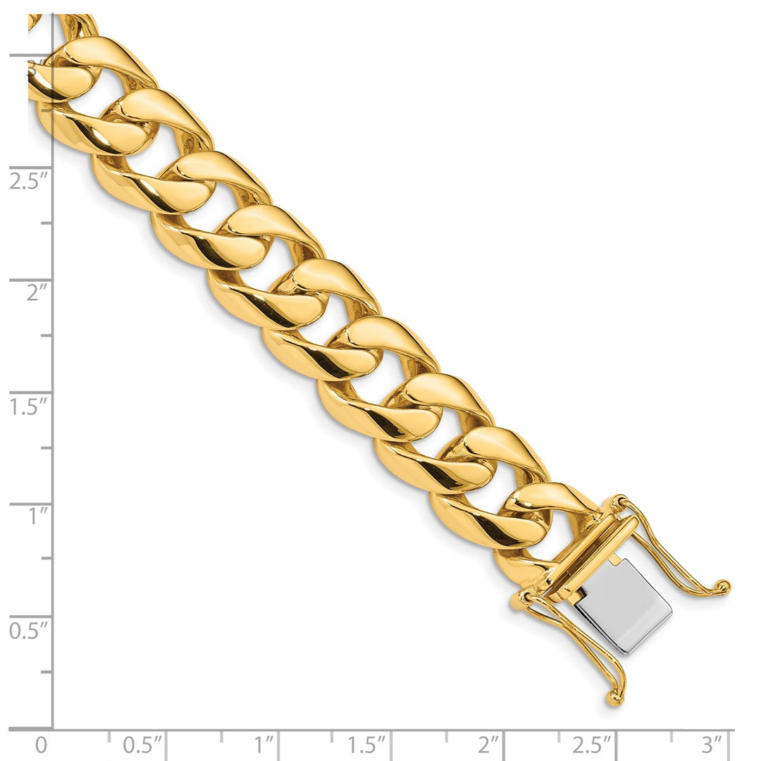 Gold 13.4mm Curb Bracelet, 8
