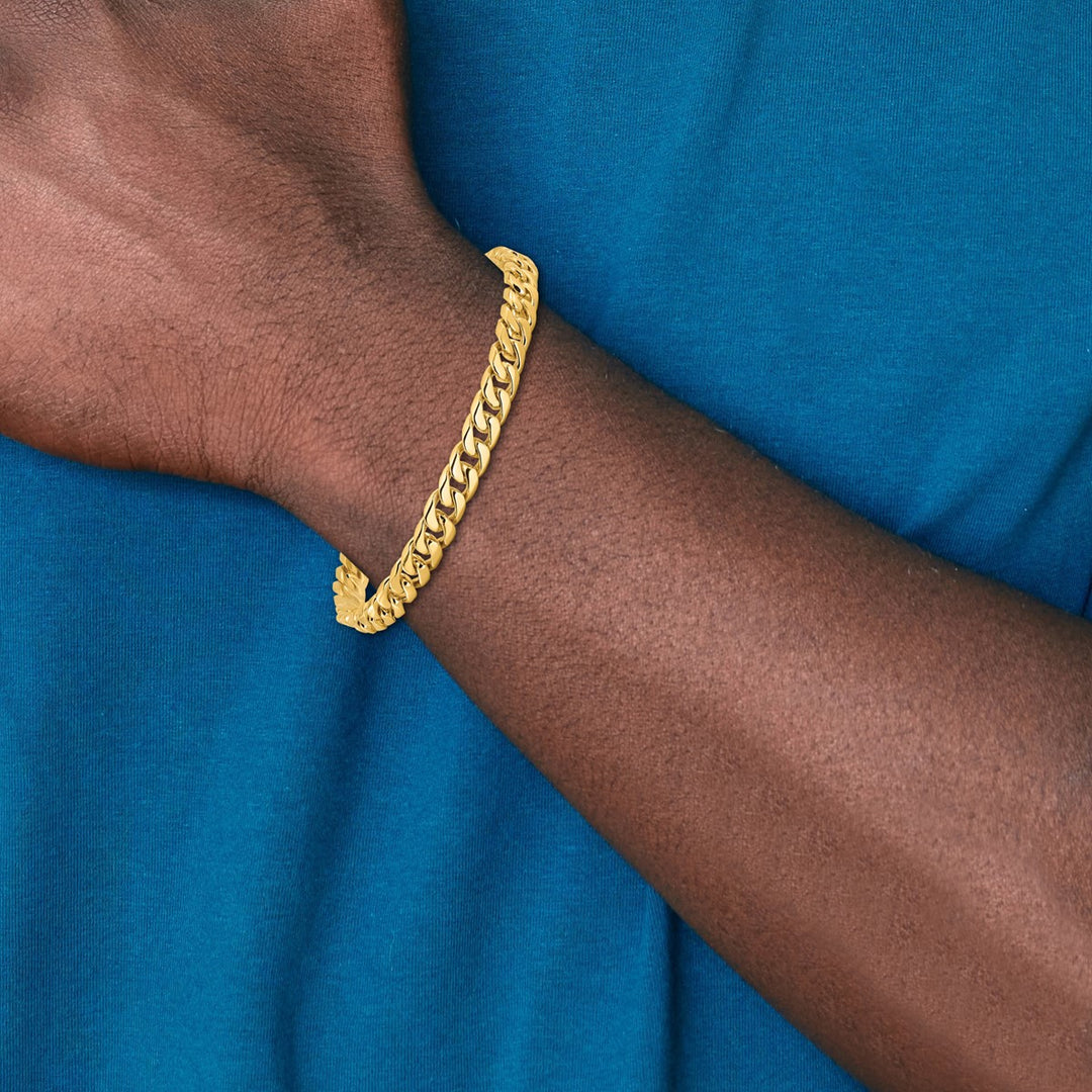 Gold 6.8mm Curb Bracelet, 9