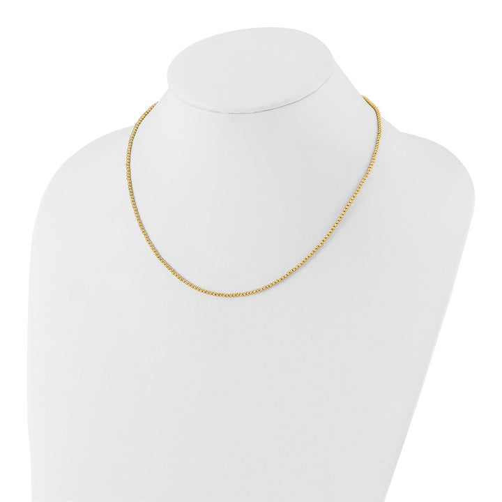 Gold 2mm Ball (Beaded) Necklace, 18"