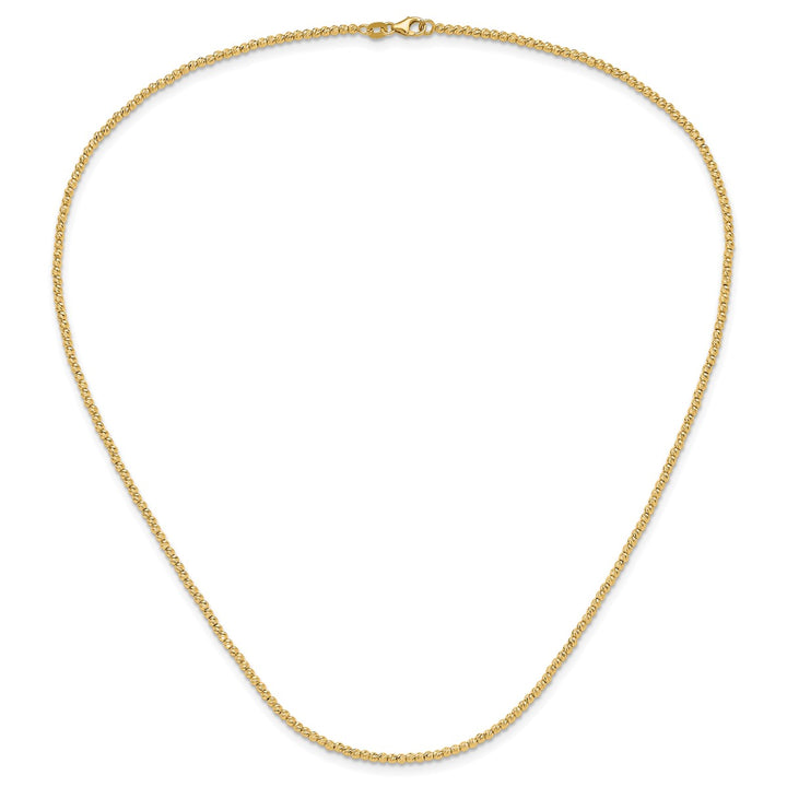 Gold 2mm Ball (Beaded) Necklace, 18"