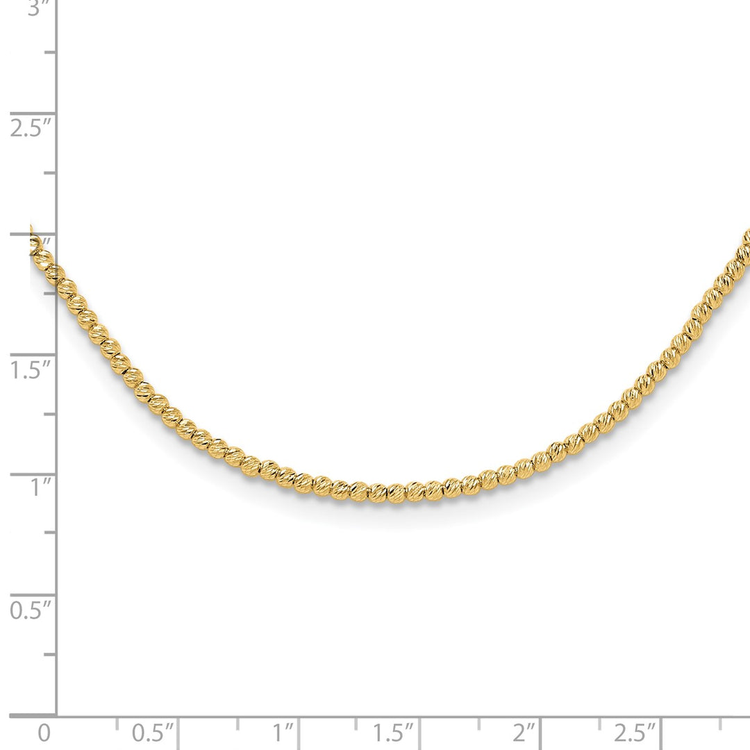 Gold 2mm Ball (Beaded) Necklace, 18