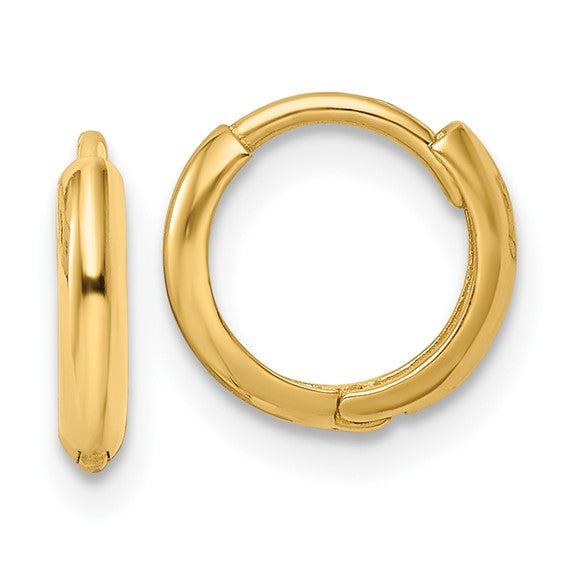10K Yellow Gold Polished Wide Huggie Hoop Earrings