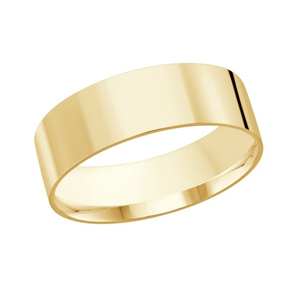 10K Classic Flat 7mm Width Gold Ring - Gold Bands - Design Jewellers Edmonton