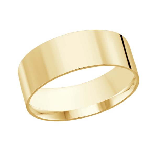 10K Classic Flat 8mm Width Gold Ring - Gold Bands - Design Jewellers Edmonton