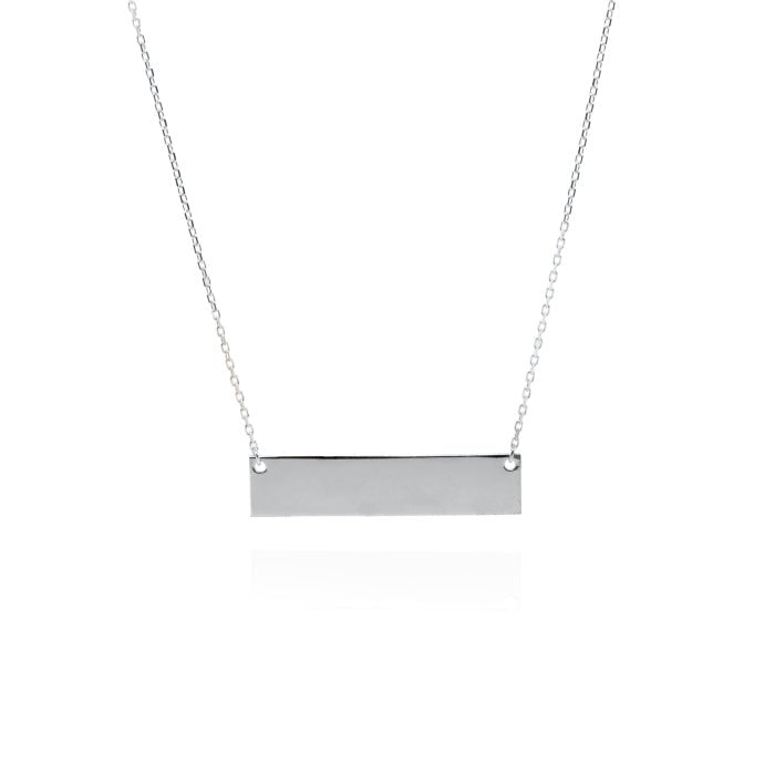 10K Gold High - Polish Engravable Bar Necklace - Gold Necklace - Design Jewellers Edmonton