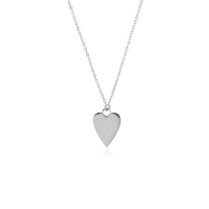 10K Gold High - Polish Engravable Heart Necklace - Gold Necklace - Design Jewellers Edmonton