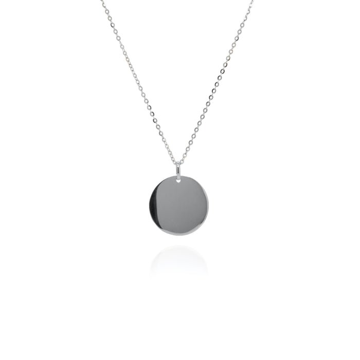 10K Gold High-Polish Engravable Round Disc Necklace