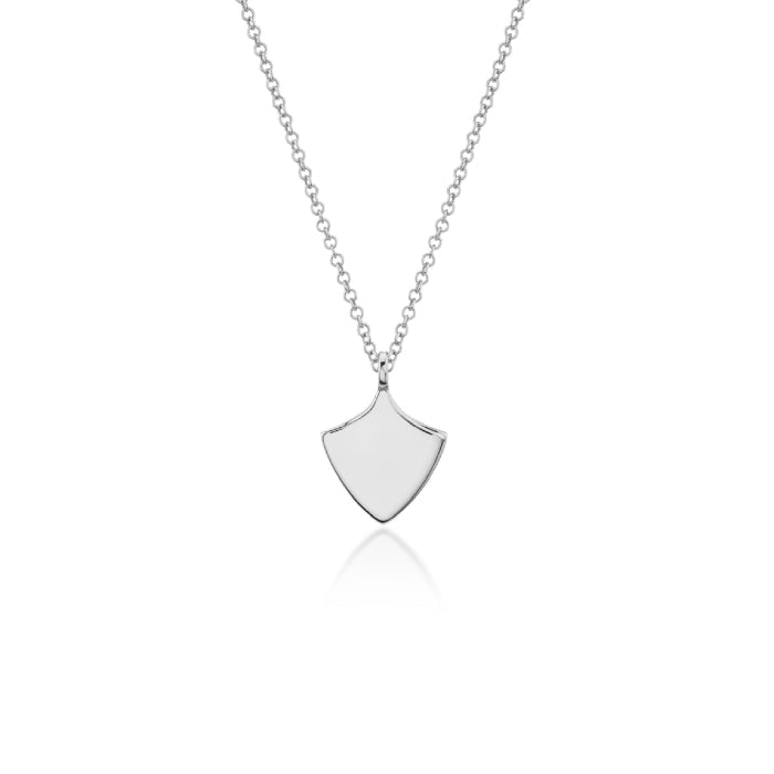 10K Gold High - Polish Engravable Shield Necklace - Gold Necklace - Design Jewellers Edmonton