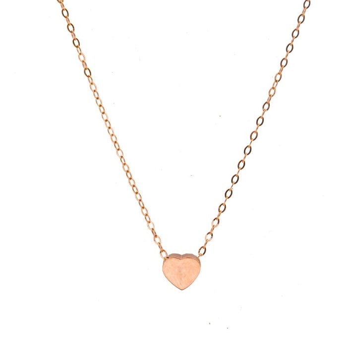 10K Gold High - Polish Mini Heart Necklace - Gold Necklace - Design Jewellers Edmonton