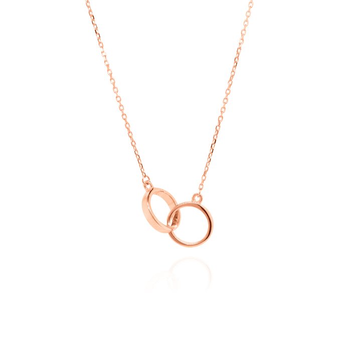 10K Gold Interlocking Rings Necklace - Gold Necklace - Design Jewellers Edmonton