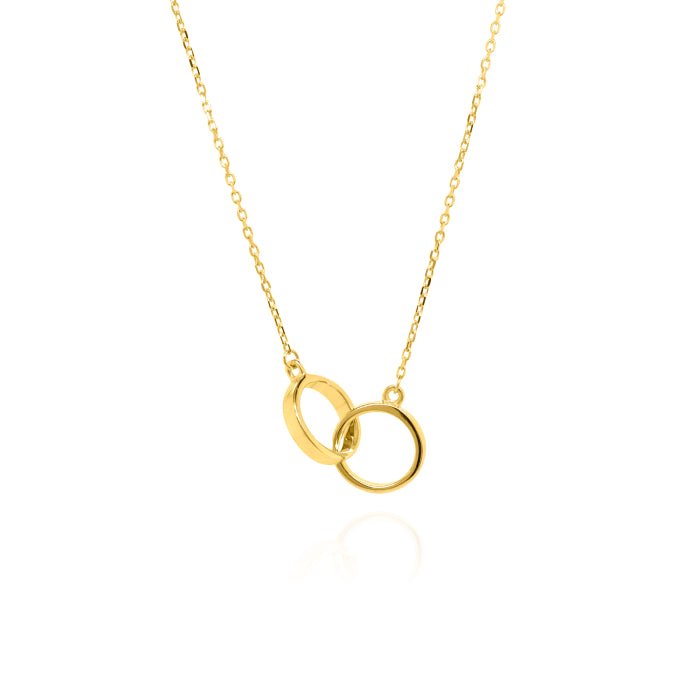 10K Gold Interlocking Rings Necklace - Gold Necklace - Design Jewellers Edmonton