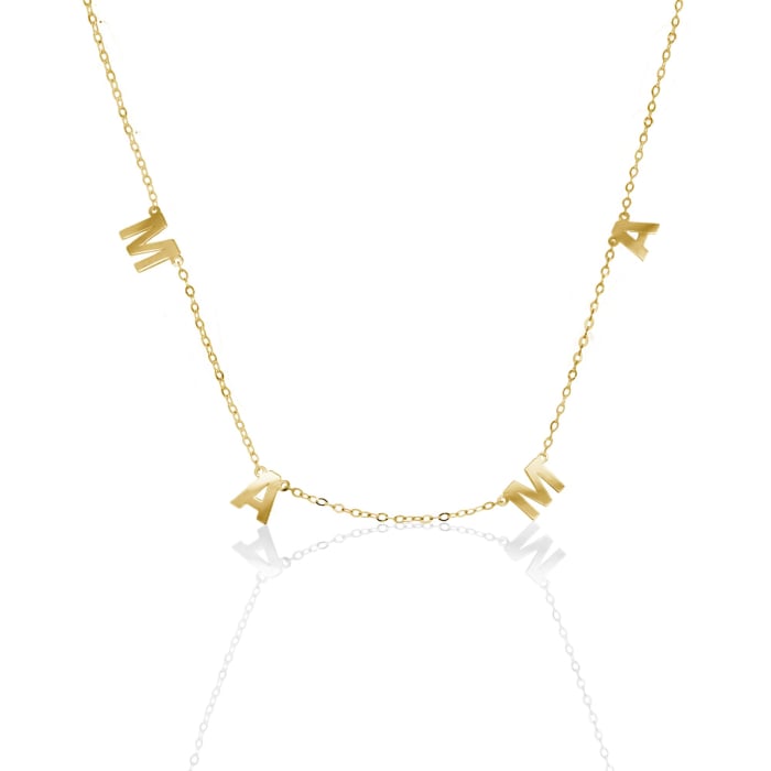 10K Gold “MAMA” Letter Necklace - Gold Necklace - Design Jewellers Edmonton