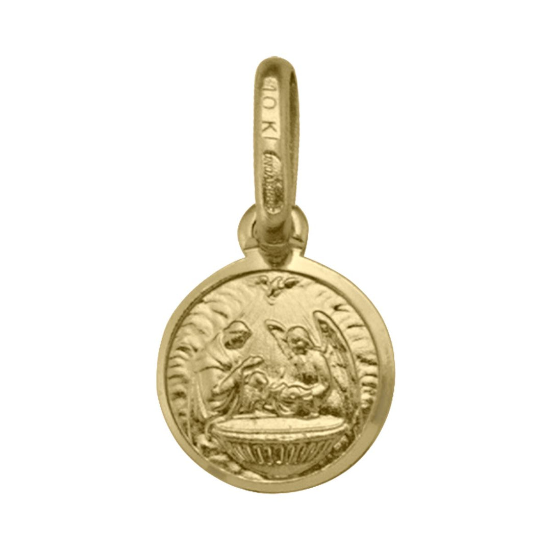 10K Gold Nativity Medal Pendant