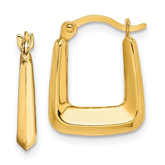 10K Gold Rectangular Hoop Earrings - Religious Symbol Pendants - Design Jewellers Edmonton