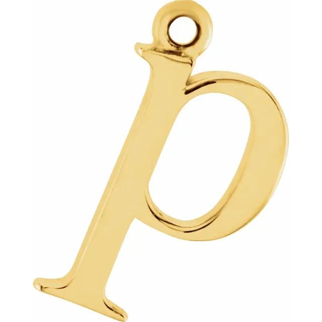 10K Gold Uppercase Initial Charm Pendant (A–Z) - Initial Necklace or Pendant - Design Jewellers Edmonton