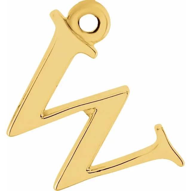 10K Gold Uppercase Initial Charm Pendant (A–Z) - Initial Necklace or Pendant - Design Jewellers Edmonton