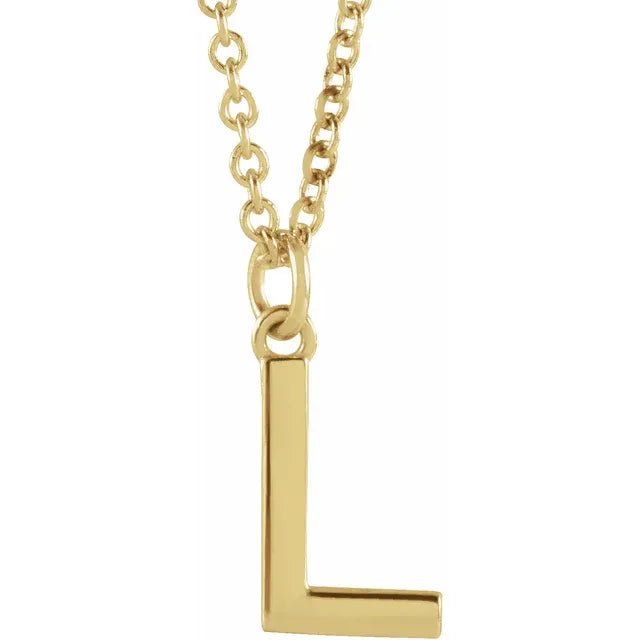 10K Gold Uppercase Initial Pendant - Initial Necklace or Pendant - Design Jewellers Edmonton