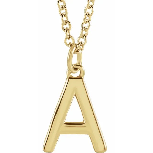 10K Gold Uppercase Initial Pendant - Initial Necklace or Pendant - Design Jewellers Edmonton