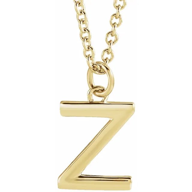 10K Gold Uppercase Initial Pendant - Initial Necklace or Pendant - Design Jewellers Edmonton