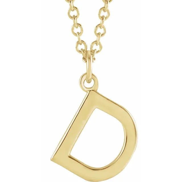 10K Gold Uppercase Initial Pendant - Initial Necklace or Pendant - Design Jewellers Edmonton