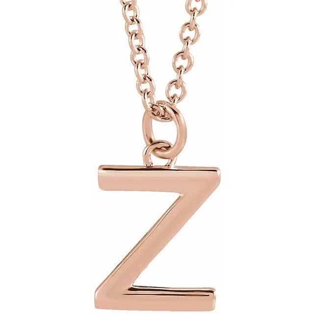 10K Gold Uppercase Initial Pendant - Initial Necklace or Pendant - Design Jewellers Edmonton