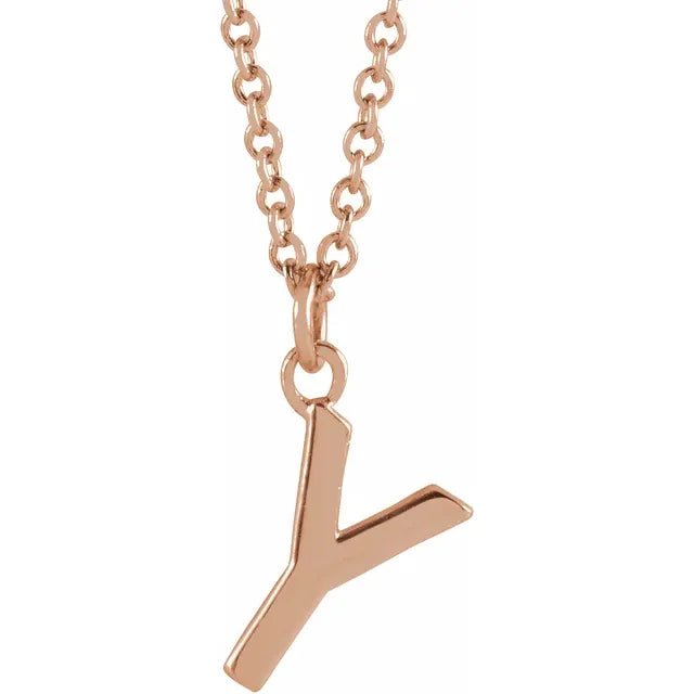 10K Gold Uppercase Initial Pendant - Initial Necklace or Pendant - Design Jewellers Edmonton
