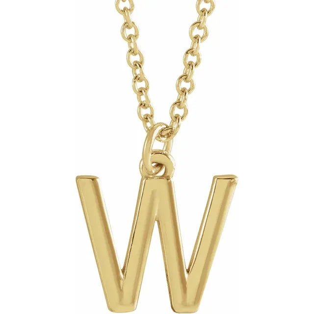 10K Gold Uppercase Initial Pendant - Initial Necklace or Pendant - Design Jewellers Edmonton