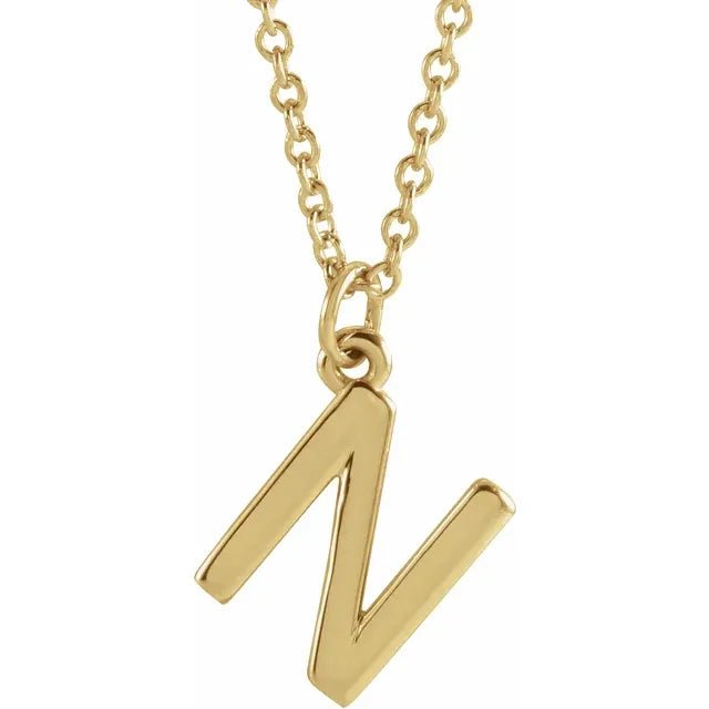 10K Gold Uppercase Initial Pendant - Initial Necklace or Pendant - Design Jewellers Edmonton