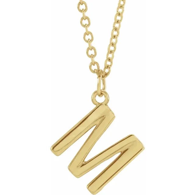 10K Gold Uppercase Initial Pendant - Initial Necklace or Pendant - Design Jewellers Edmonton