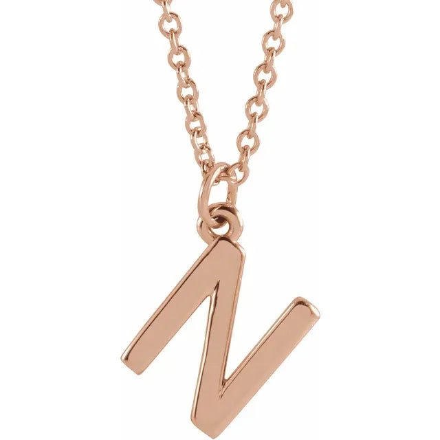 10K Gold Uppercase Initial Pendant - Initial Necklace or Pendant - Design Jewellers Edmonton