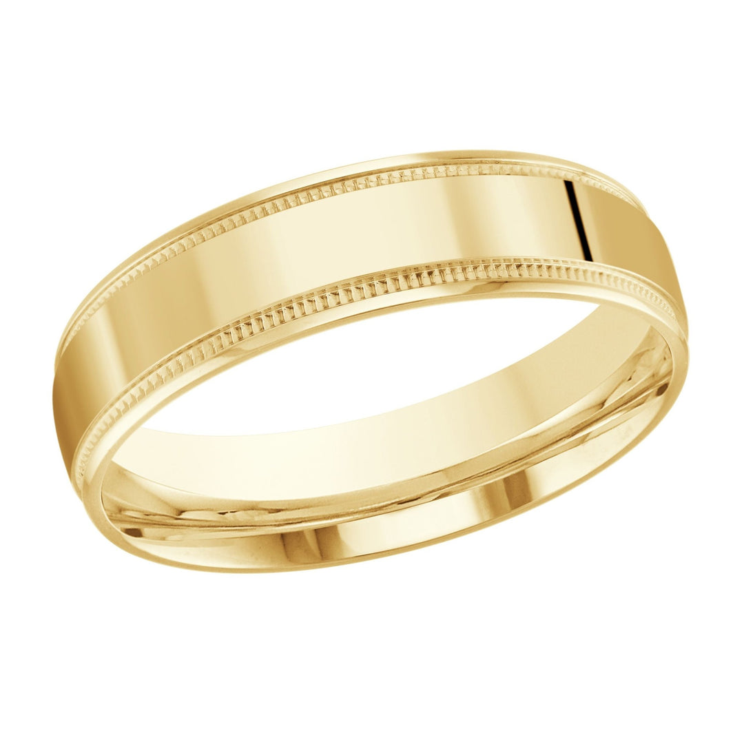 10K Minimalistic 6mm Design Gold Band - Gold Bands with Designs - Design Jewellers Edmonton