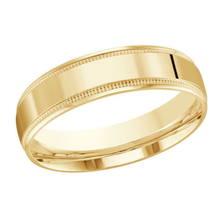 10K Minimalistic 6mm Design Gold Band - Gold Bands with Designs - Design Jewellers Edmonton