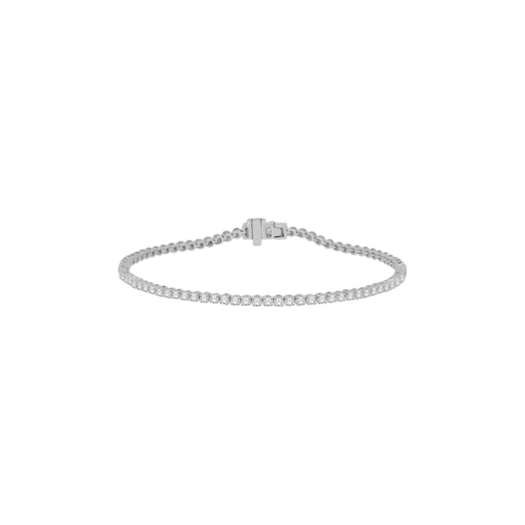 10K White Gold Classic Diamond Tennis Bracelet