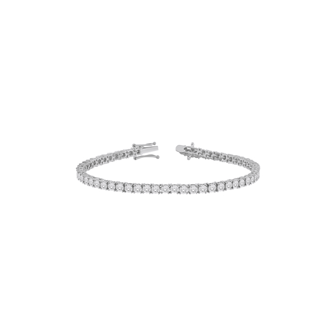 10K White Gold Diamond Illusion Tennis Bracelet
