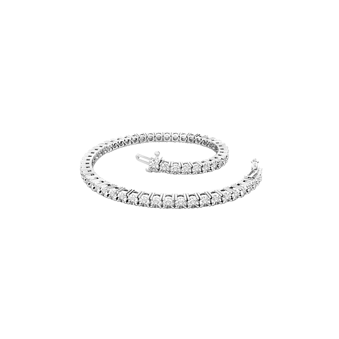 10K White Gold Diamond Illusion Tennis Bracelet